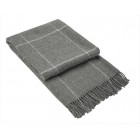 Brighton Collection - 100% Wool Throw Rug - Grey Striped